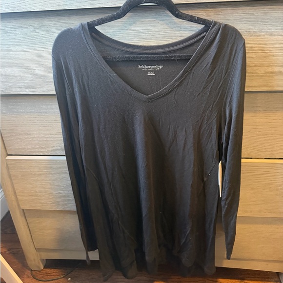 Soft Surroundings Tops - Soft Surroundings V-Neck Black Long Sleeve Top NWT